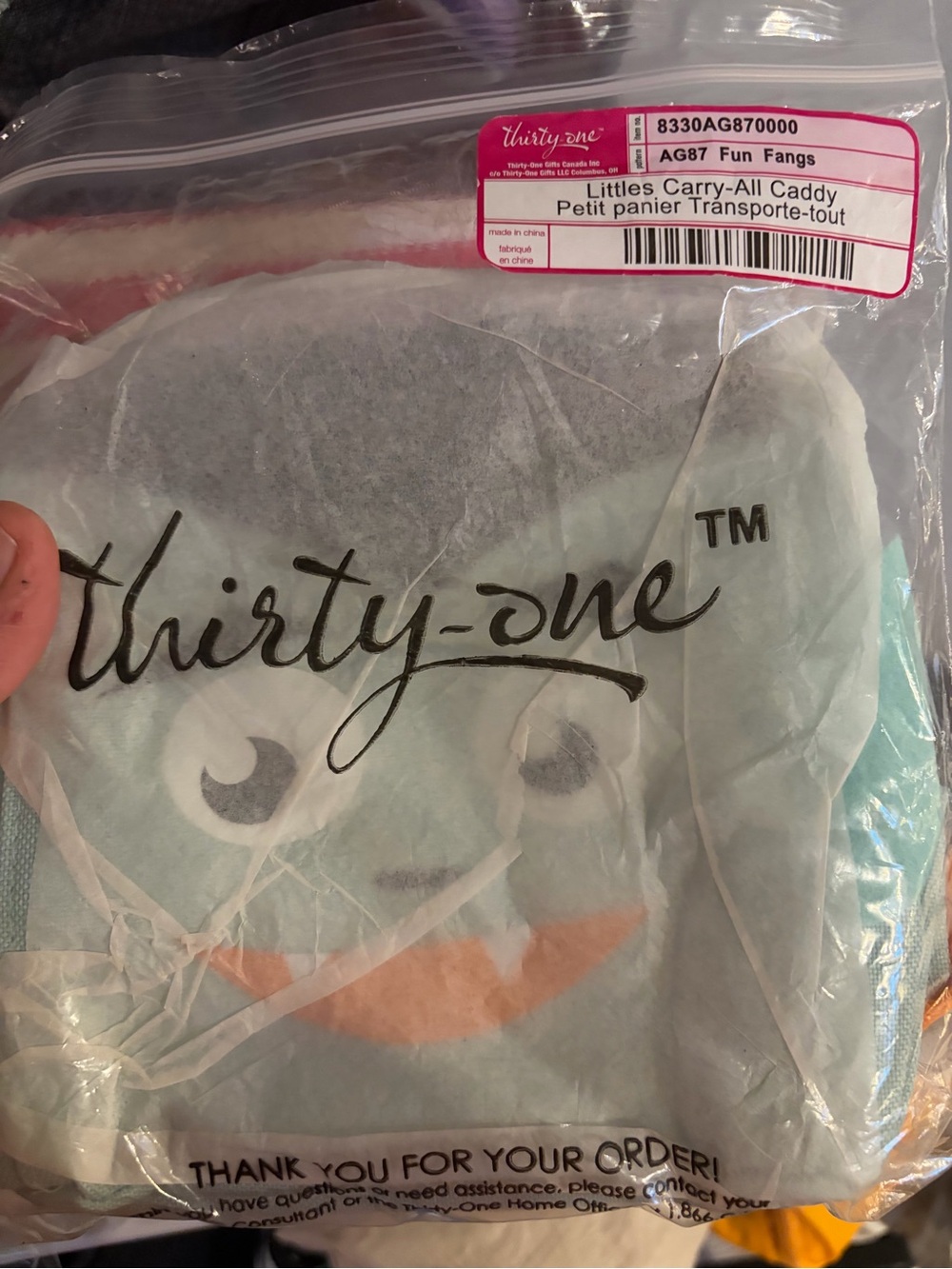 thirty-one Mint and Orange Littles Carry-All Caddy